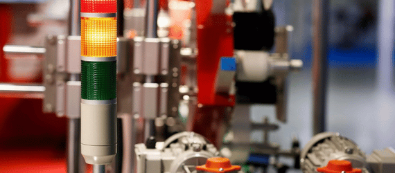 Andon alarm on machine